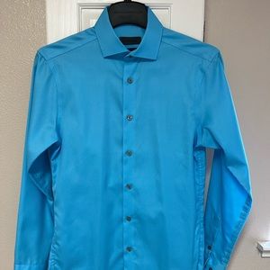 Calvin Klein Non Iron Slim Fit Bright Blue Dress Shirt